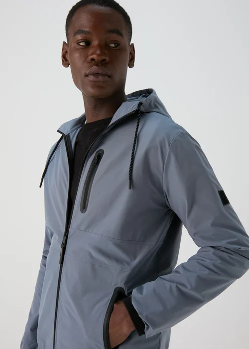 Souluxe Blue Hooded Windbreaker Jacket - S Image 3