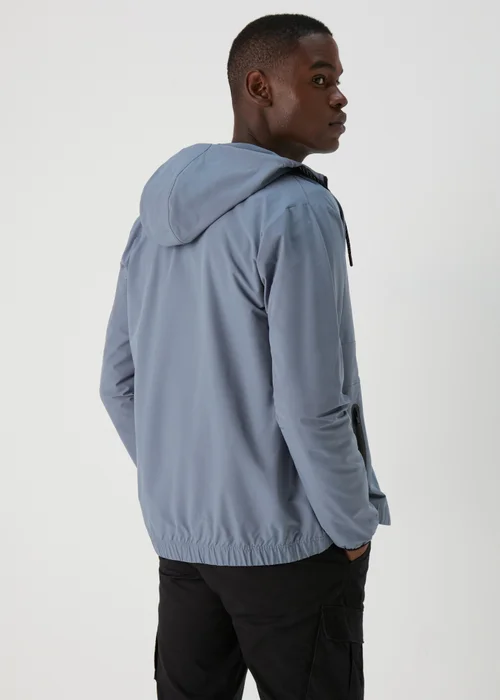 Souluxe Blue Hooded Windbreaker Jacket - S Image 2