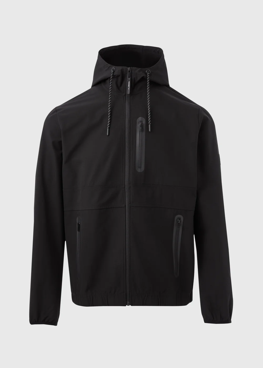 Black Hooded Windbreaker Jacket - S Image 5