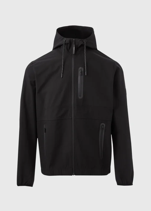 Black Hooded Windbreaker Jacket - S Image 5