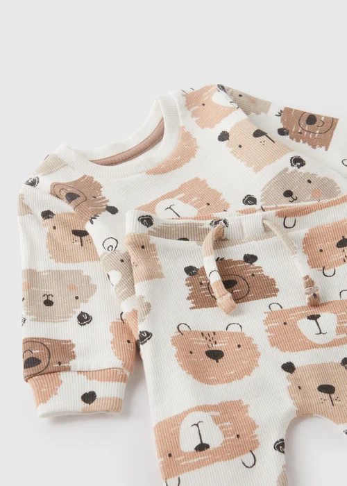 Baby Cream Bear Top & Legging Set (9mths-23mths) - Age 0 - 3 Months Image 2