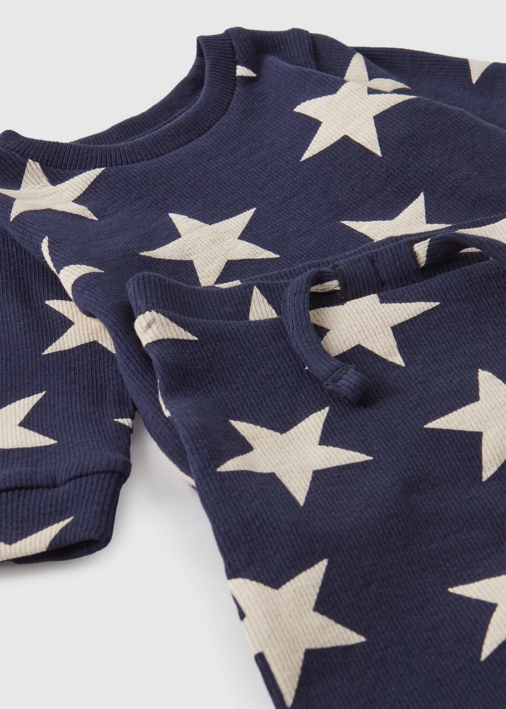 Baby Navy Star Ribbed Top & Leggings Set (Newborn-23mths) - Age 0 - 3 Months Image 2