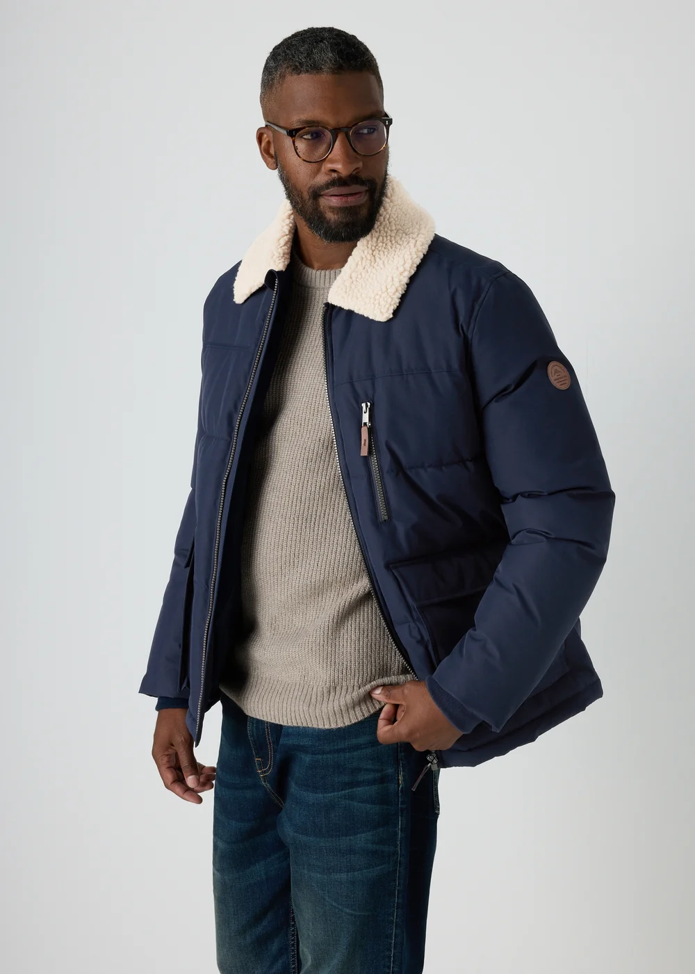 Navy Borg Puffer Jacket - S Image 1