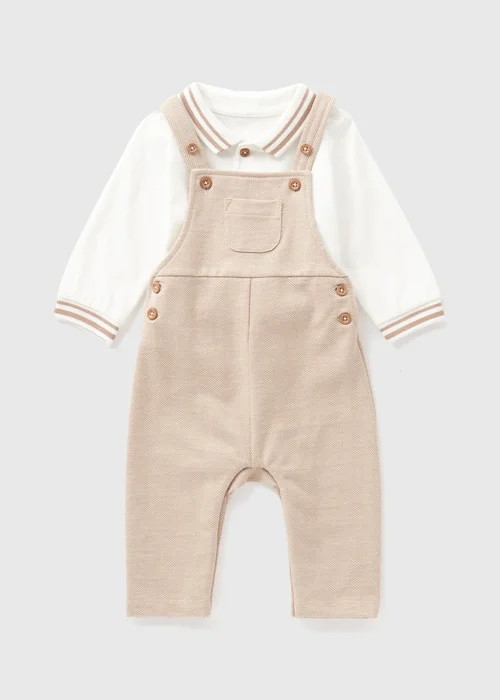 Baby Stone Top & Dungaree Set (Newborn-23mths) - Age 0 - 3 Months Image 1