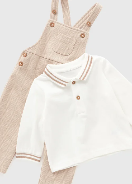 Baby Stone Top & Dungaree Set (Newborn-23mths) - Age 0 - 3 Months Image 2