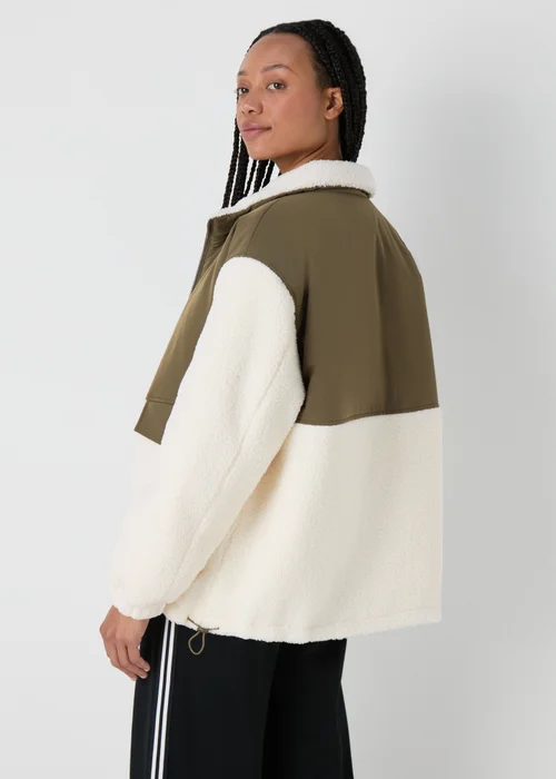 Khaki Padded Fleece Coat - 8 Image 2