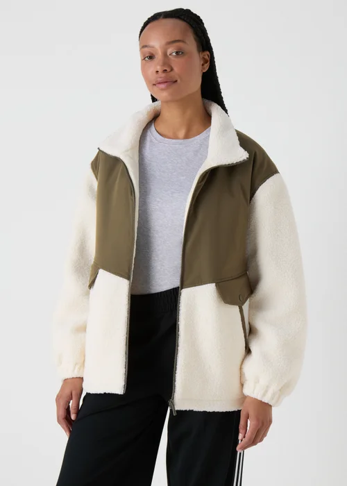 Khaki Padded Fleece Coat - 8 Image 1