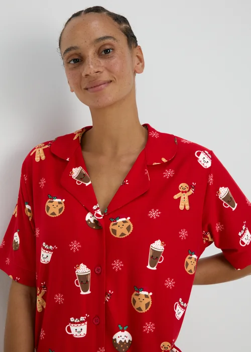 Red Christmas Gingerbread Pyjama Set - Extra small Image 3
