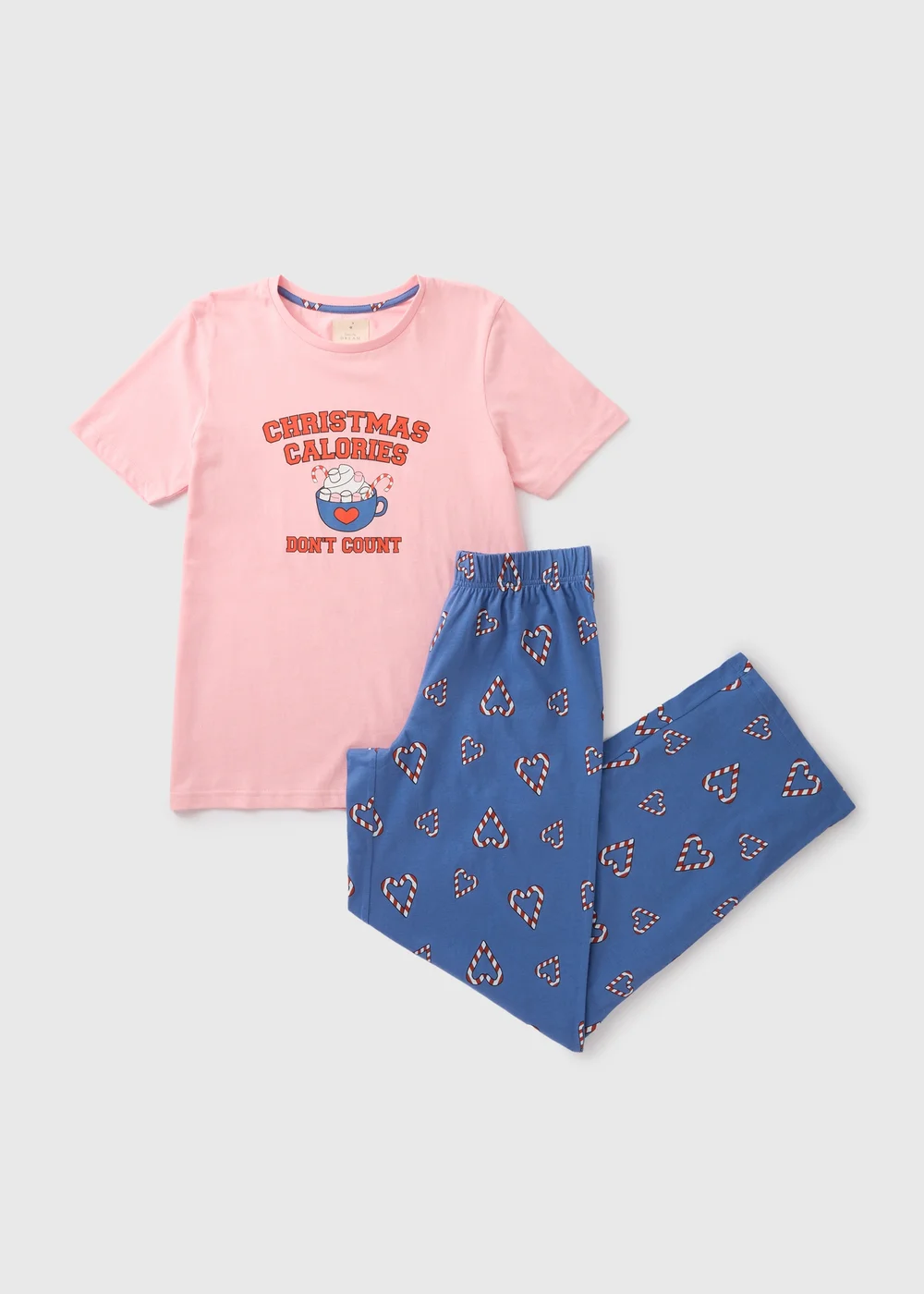 Pink Christmas Hot Chocolate Pyjama Set - Extra small Image 3