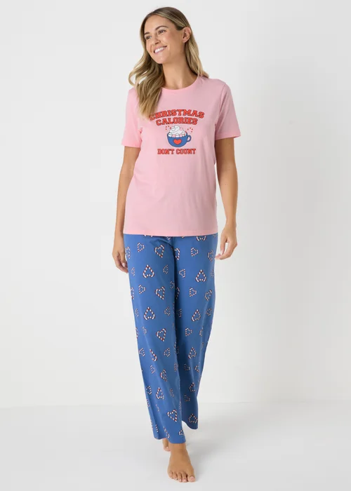 Pink Christmas Hot Chocolate Pyjama Set - Extra small Image 1