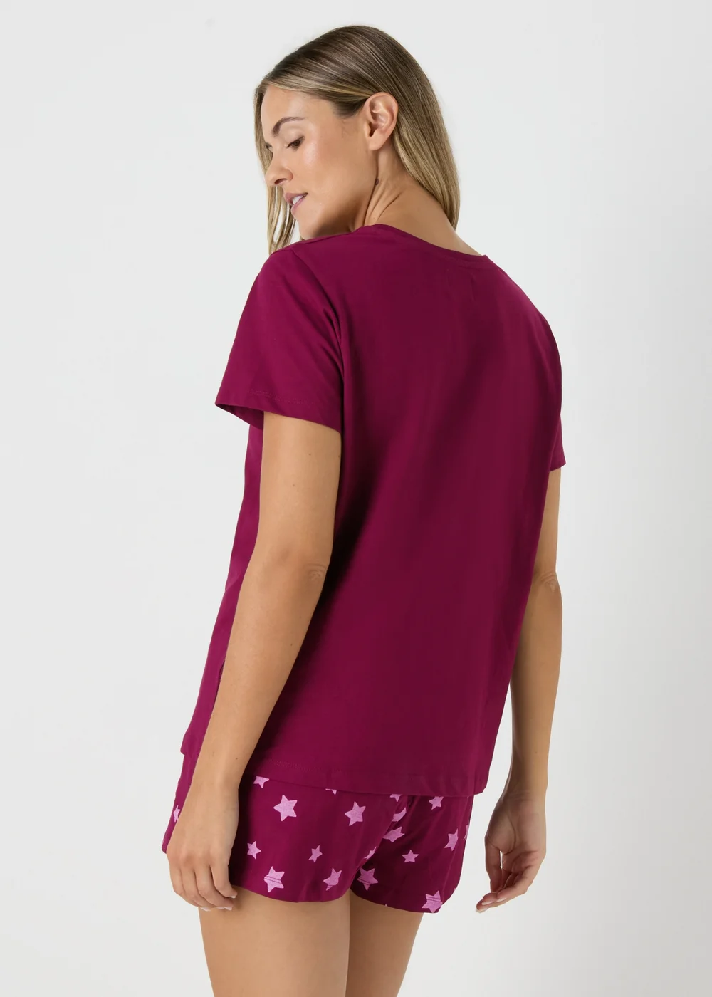Burgundy Star Santa Baby Pyjama Short Set - Extra small Image 2
