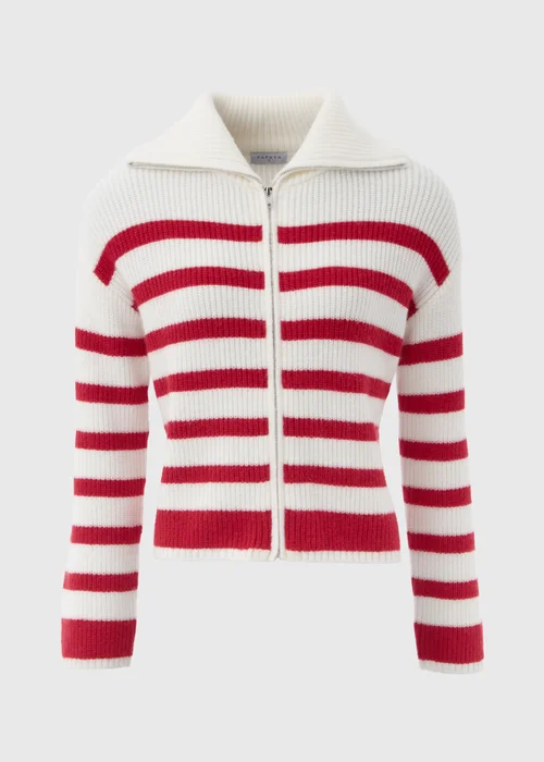 Stripe Zip Knitted Cardigan - XS Image 4