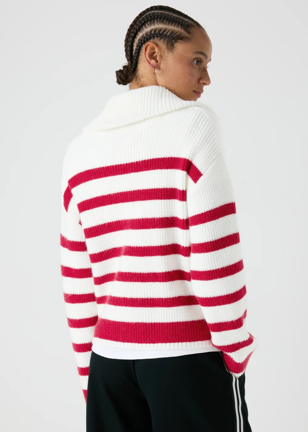 Stripe Zip Knitted Cardigan - XS Image 2