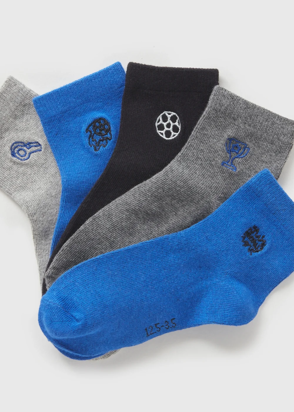 5 Pack Boys Multicolour Football Socks (Younger 6-Older 6.5) - Sizes 6 - 8.5 Image 2