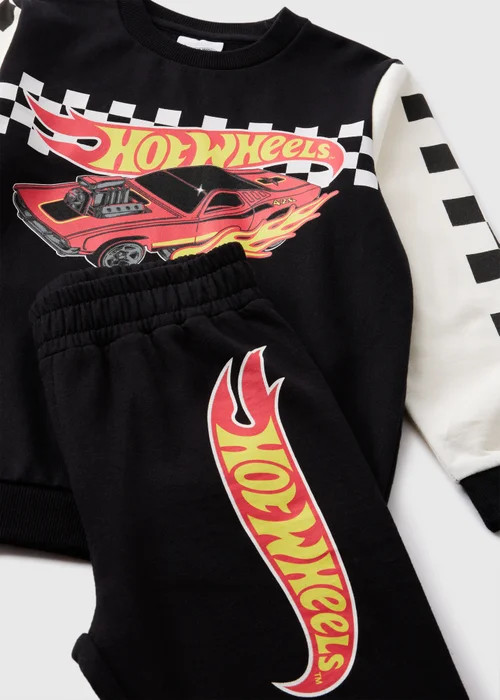Hot Wheels Black Top & Jogging Bottoms Set (1-7yrs) - 1 half year to 2 Image 2