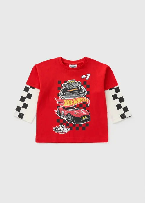 Hot Wheels Boys Red Long Sleeve Top (1-7yrs) - 1-1.5 Yrs Image 1