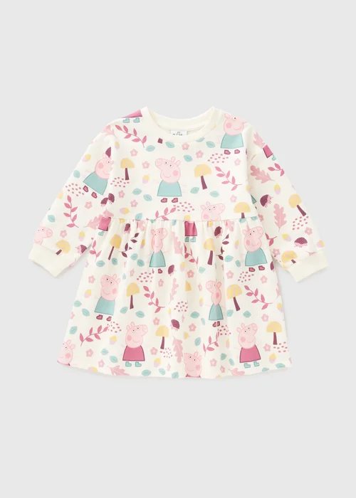 Peppa Pig Girls Cream Autumn Dress (1-7yrs) - 1 half year to 2 Image 1