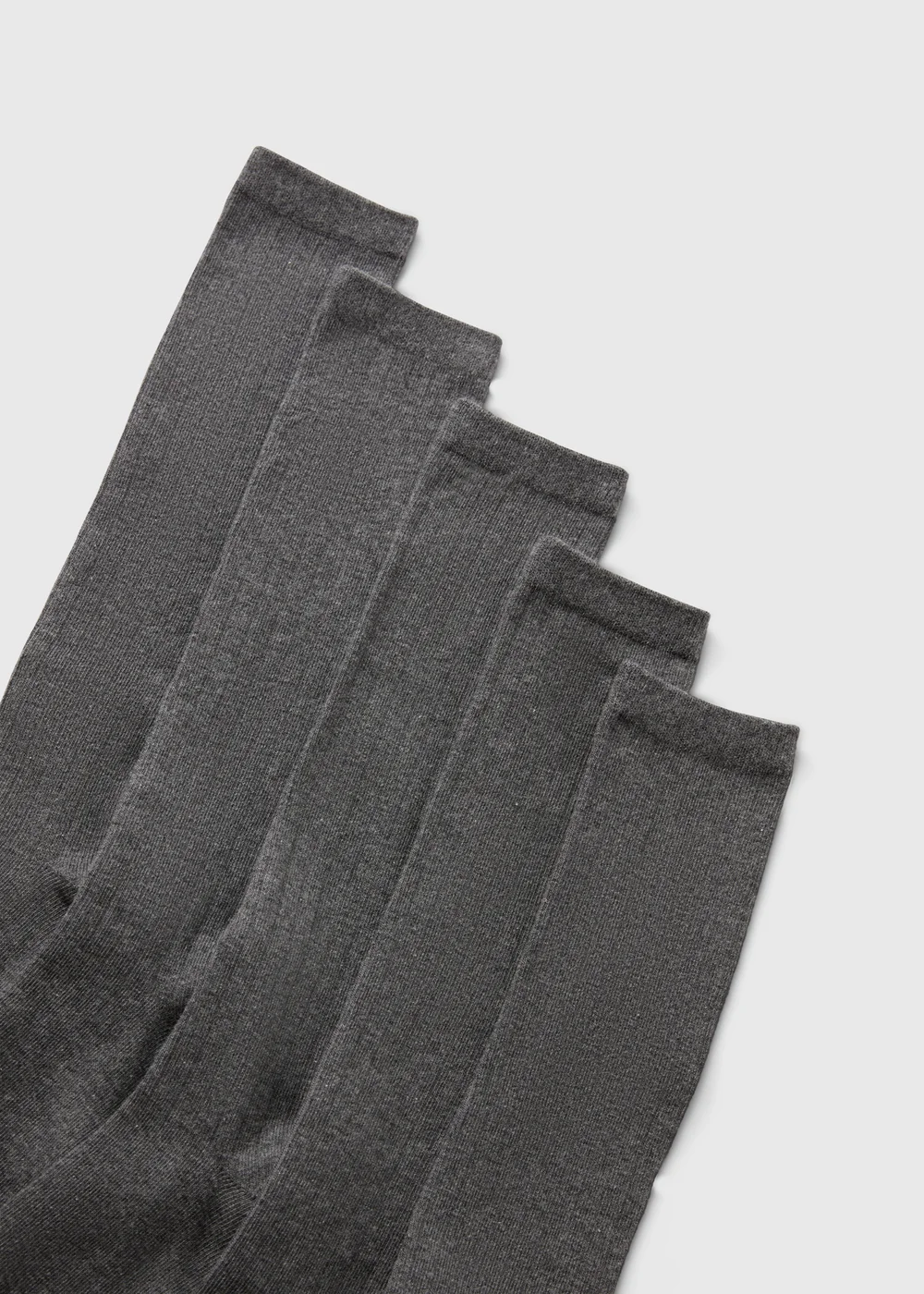 5 Pack Girls Grey Ribbed Knee High Socks (Younger 6-Older 5.5) - 4-5.5 Image 2