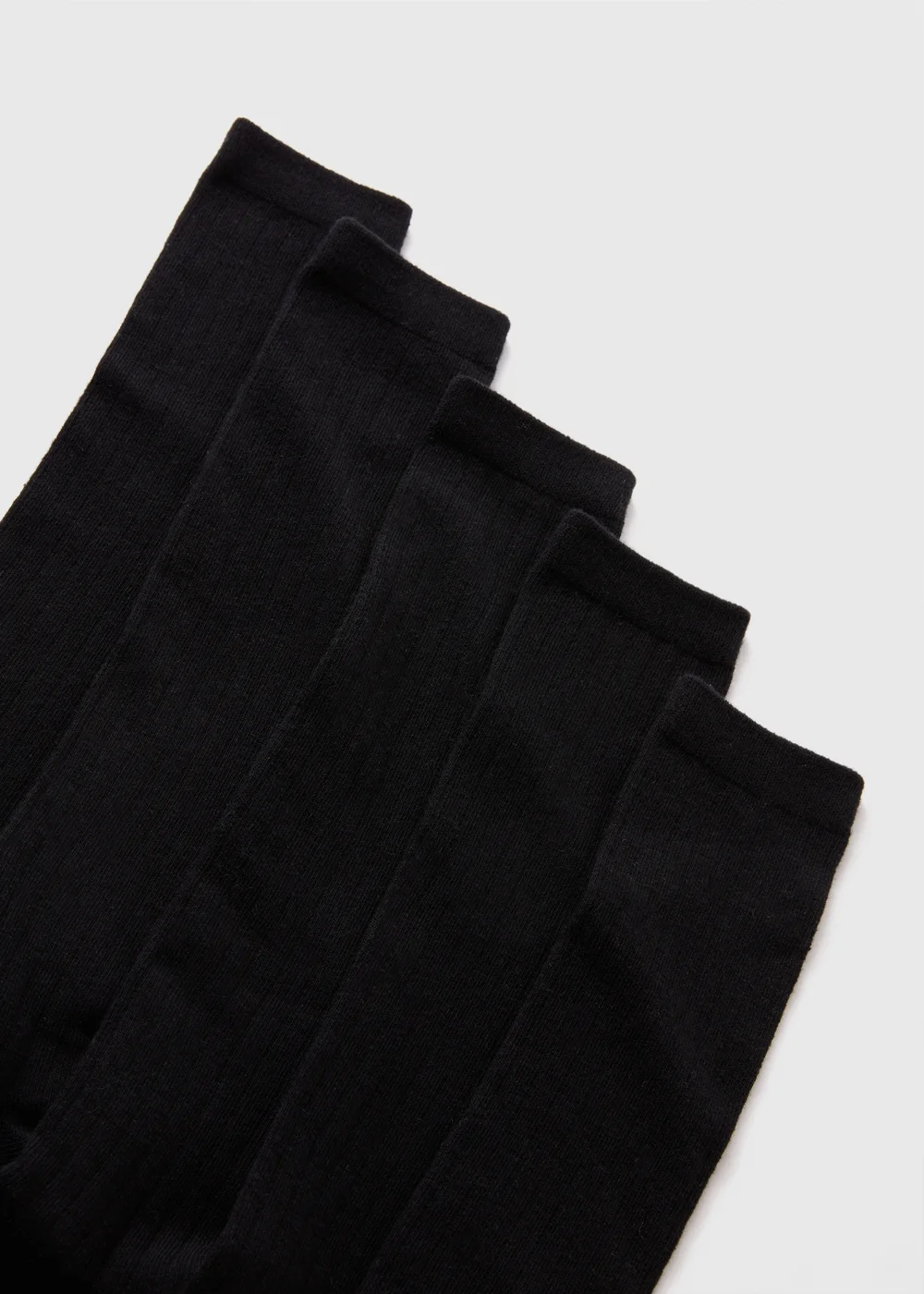 5 Pack Girls Black Ribbed Knee High Socks (Younger 6-Older 5.5) - 4-5.5 Image 2