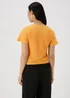 Yellow Tie Waist Broderie Jersey Top - Size 8 Image 2