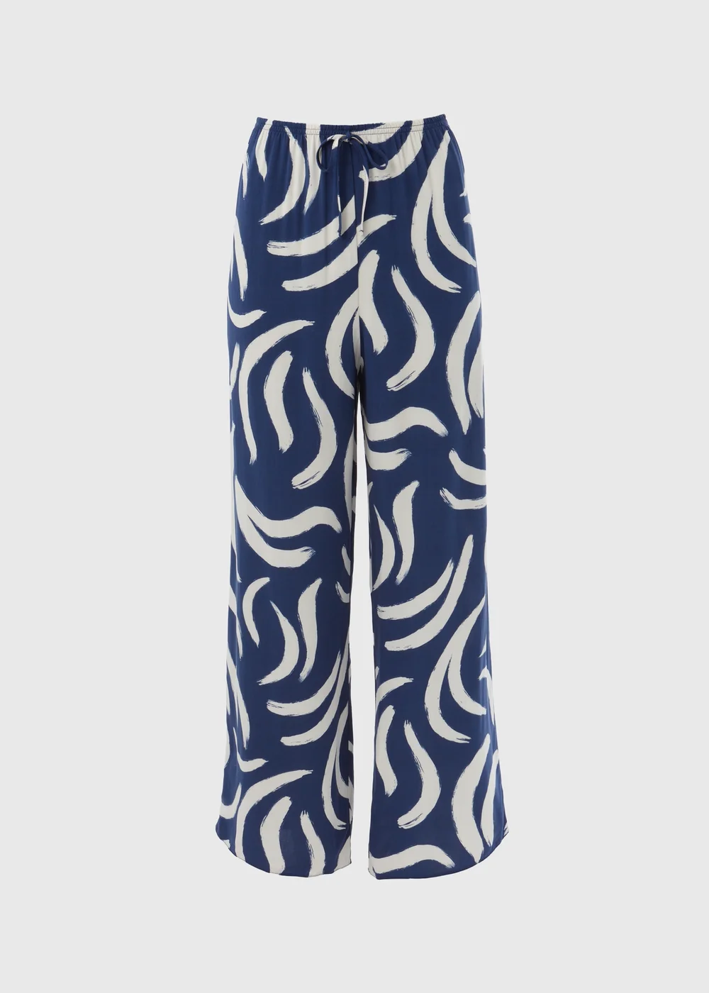 Navy Abstract Print Co Ord Trousers - 8 Image 5