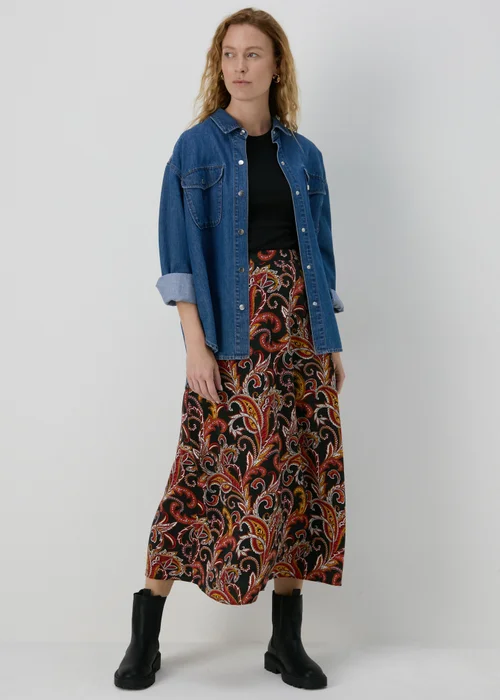 Black Paisley Midi Skirt - 8 Image 1