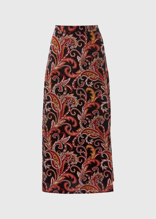 Black Paisley Midi Skirt - 8 Image 5