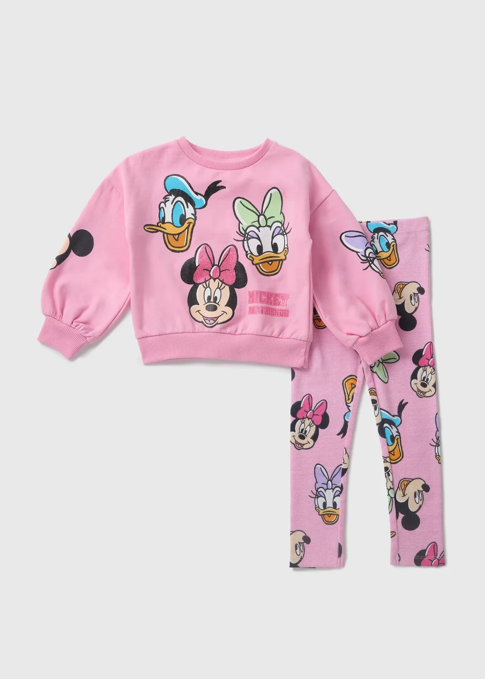 Disney Girls Pink Minnie & Friends Sweatshirt & Legging Set (1-7yrs) - 1 half year to 2 Image 1