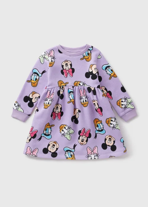 Disney Kids Purple Minnie Sweat Dress (1-7yrs) - 1 half year to 2 Image 1