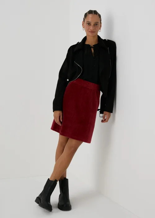 Burgundy Cord Mini Skirt - 8 Image 1