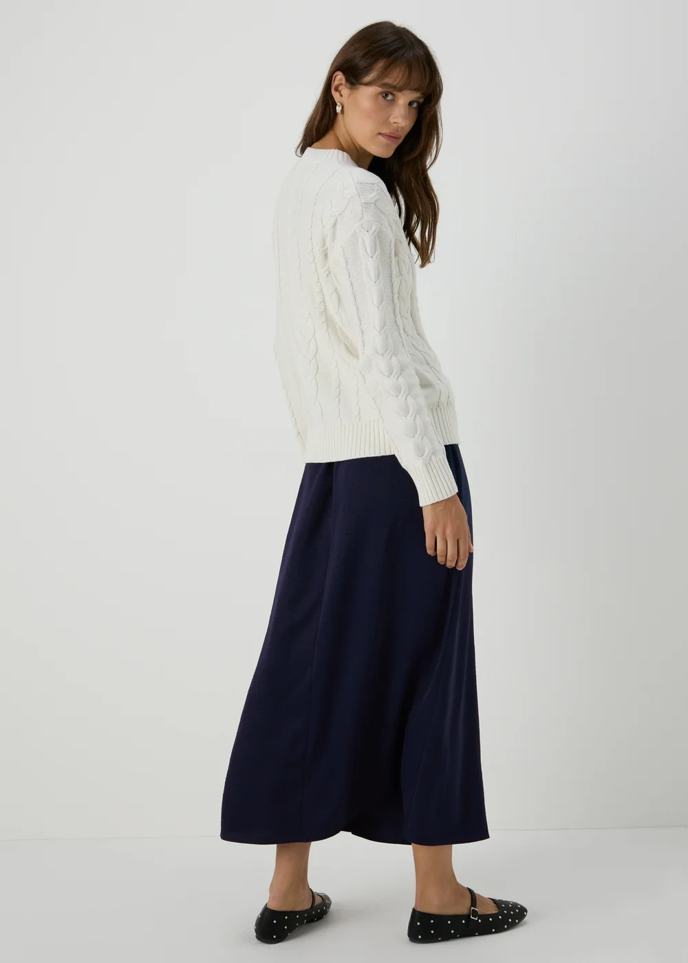 Navy Satin Midaxi Slip Skirt - 8 Image 2