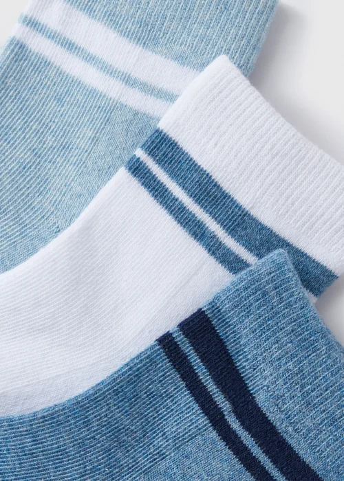 Kids 3 Pack Blue Sports Socks (Younger 6 - Older 6.5) - 4-6.5 Image 2