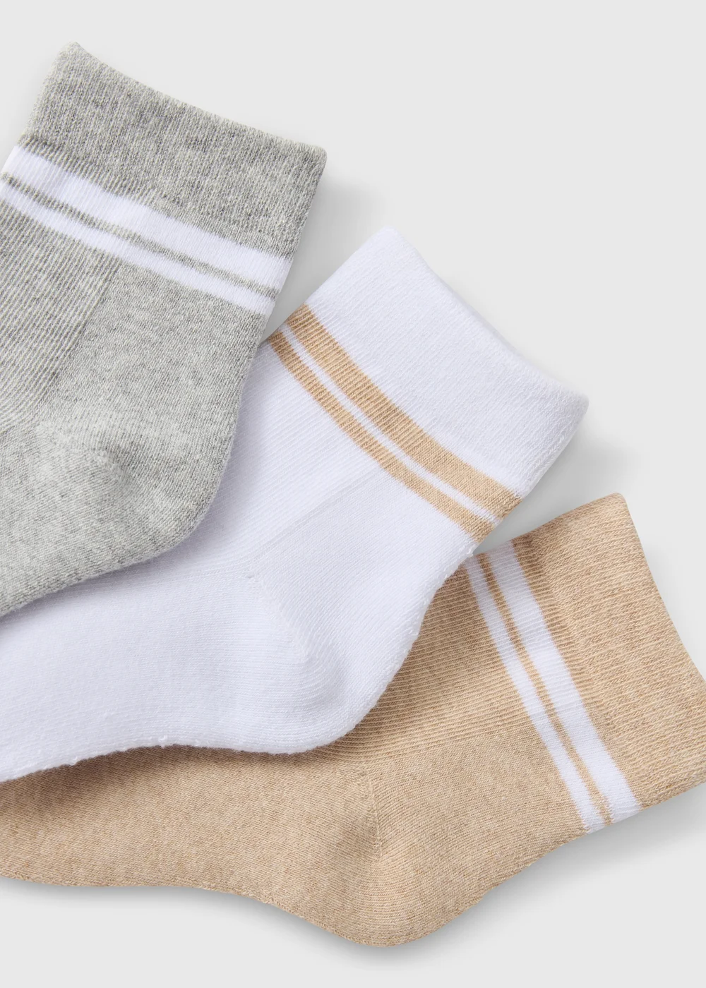 3 Pack Boys White Stripe Sports Socks (Younger 6- Older 6.5) - 4-6.5 Image 2