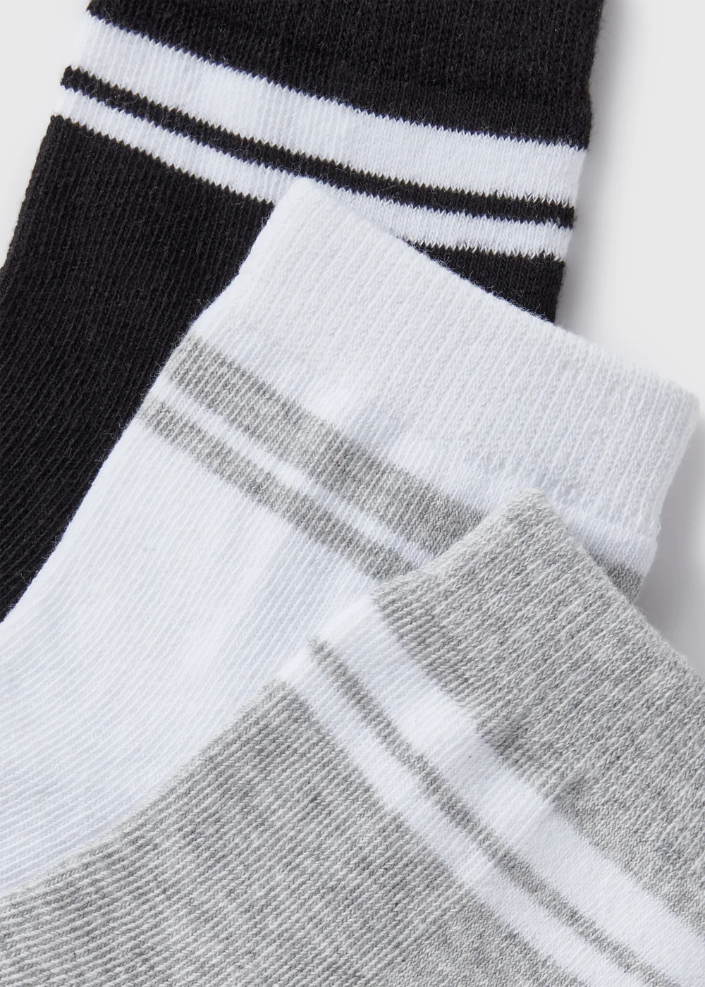 3 Pack Boys White Stripe Sports Socks (Younger 6-Older 6.5) - 4-6.5 Image 2