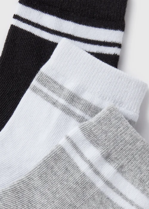 3 Pack Boys White Stripe Sports Socks (Younger 6-Older 6.5) - 4-6.5 Image 2