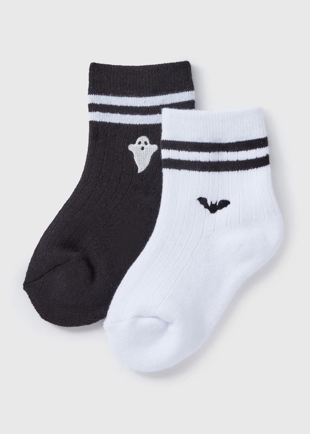 2 Pack Kids Black Halloween Socks (Younger 6-Older 6.5) - 4-6.5 Image 1