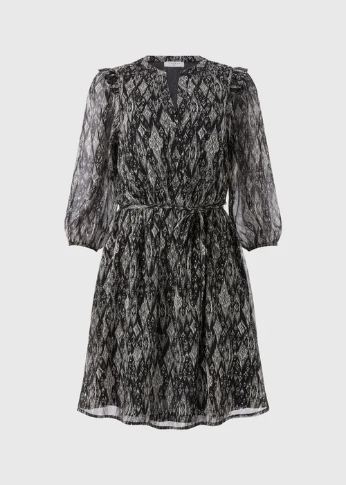 Black Aztec Print Chiffon Mini Dress - 8 Image 5