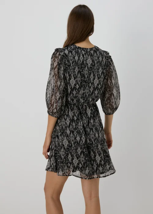 Black Aztec Print Chiffon Mini Dress - 8 Image 2