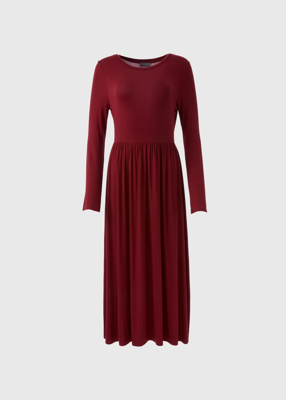 Burgundy Long Sleeve Midi Dress - 8 Image 5