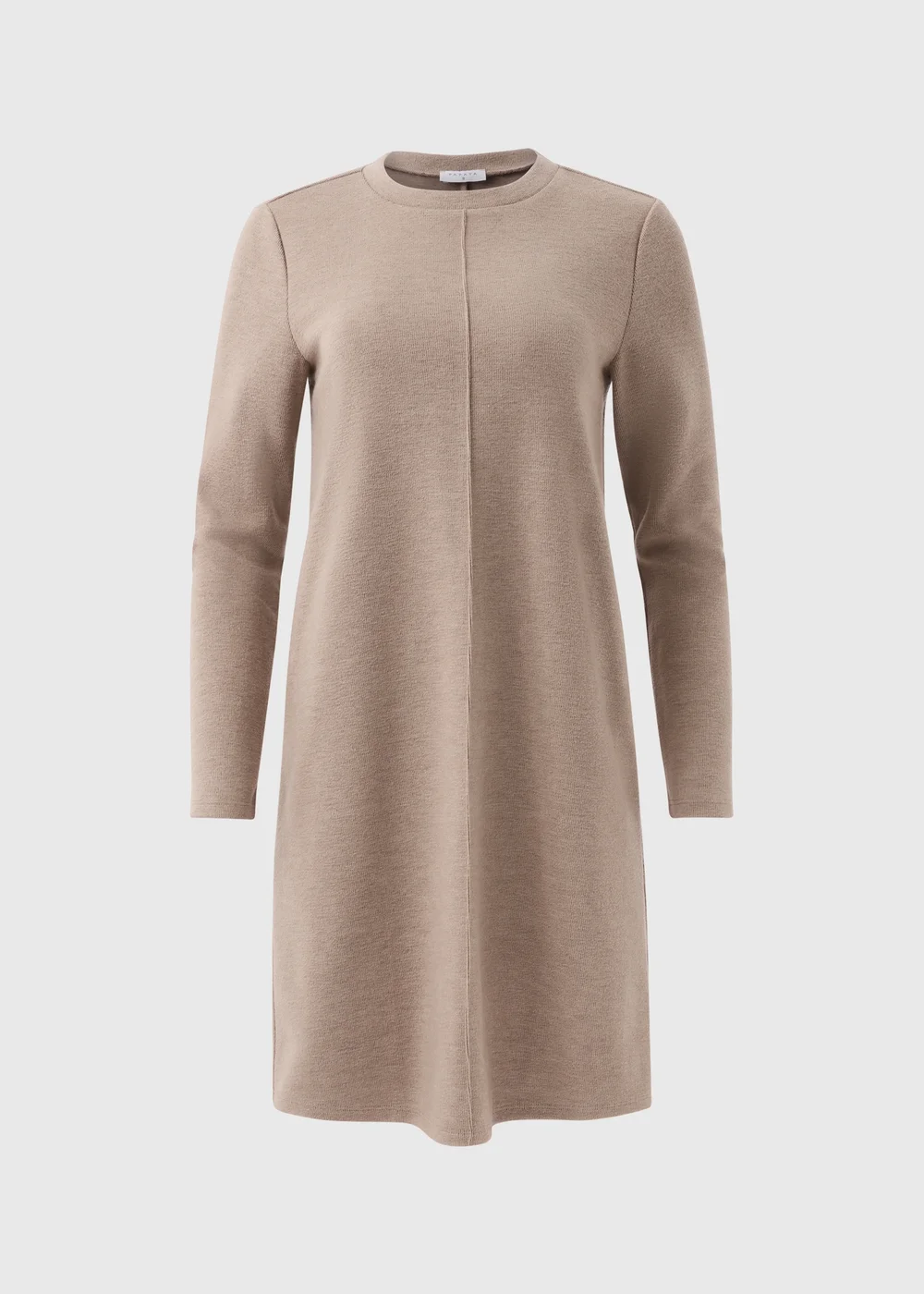 Taupe Ribbed Sweater Dress - 8 Image 5