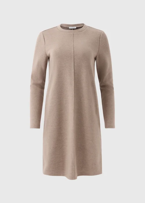Taupe Ribbed Sweater Dress - 8 Image 5