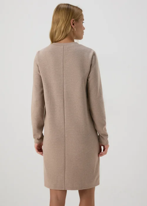 Taupe Ribbed Sweater Dress - 8 Image 2
