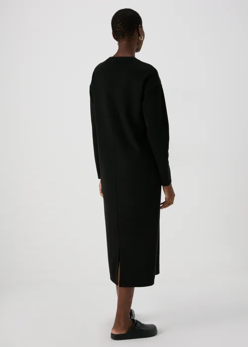 Black Ribbed Midi Dress - 8 Image 2