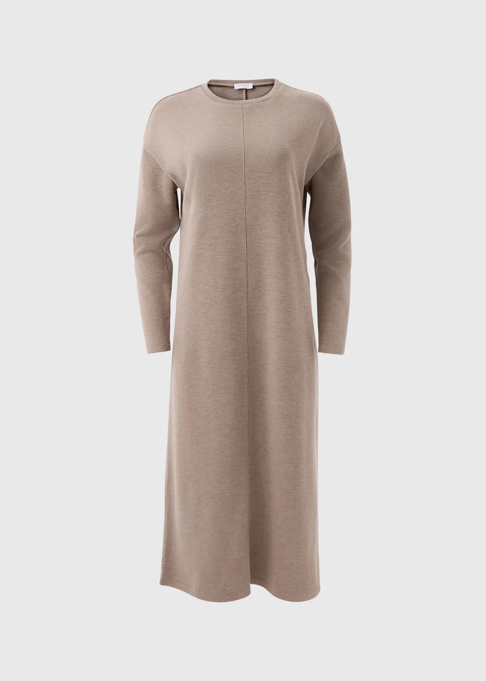 Taupe Ribbed Midi Dress - 8 Image 5