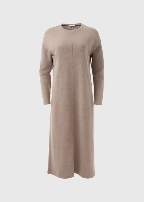 Taupe Ribbed Midi Dress - 8 Image 5