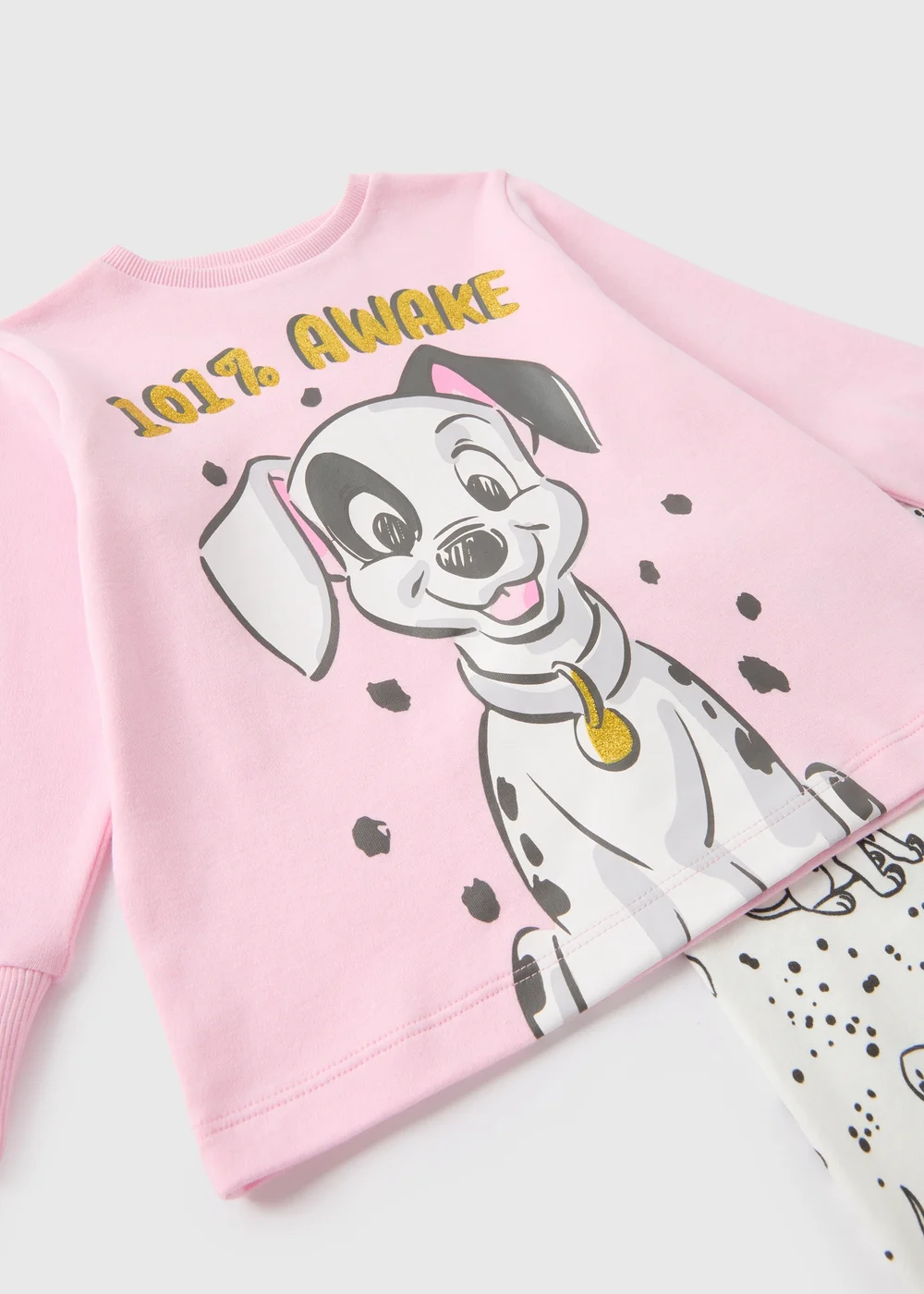 Disney Kids Pink 101 Dalmatians Top & Bottom Pyjama Set (1-7yrs) - 1 half year to 2 Image 2