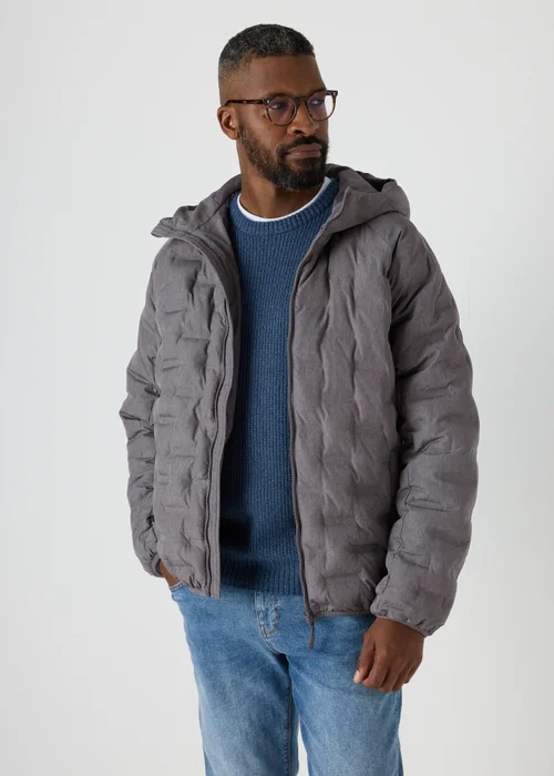 Grey Quilted Puffer Jacket - S Image 1