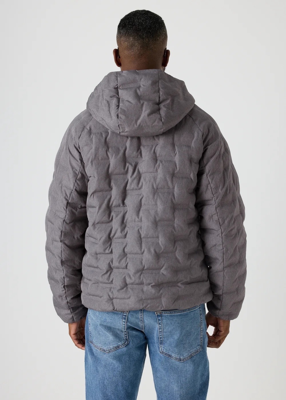 Grey Quilted Puffer Jacket - S Image 2