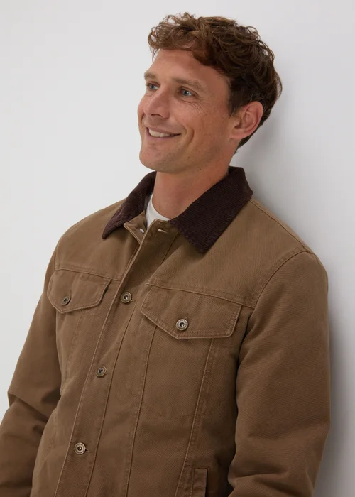 Tan Cord Canvas Jacket - S Image 3