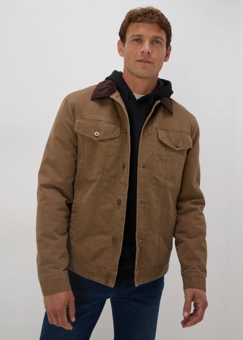 Tan Cord Canvas Jacket - S Image 1